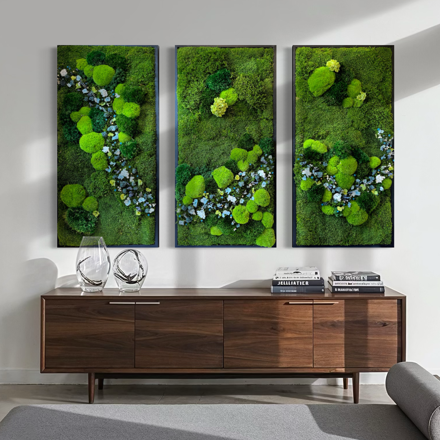 ALBA BLU | Preserved Moss Wall Art
