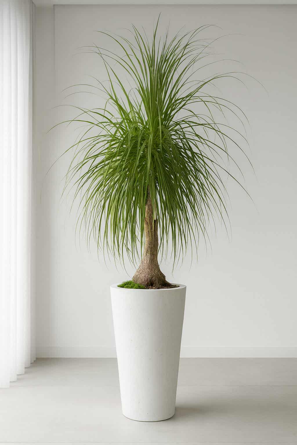 white palm tree plant Ponytail palm (Beaucarnea recurvata)