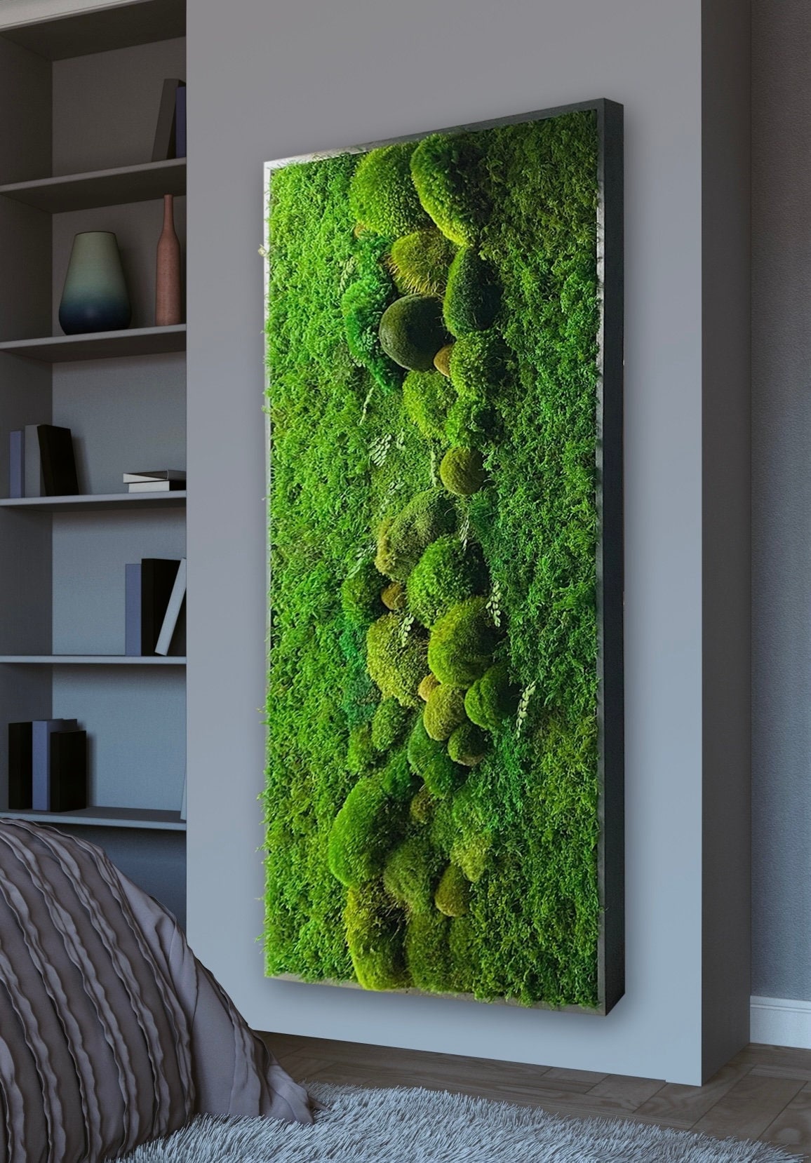 Moss wall art. Preserved Moss wall. Plant wall. Moss art. Statement Moss Art