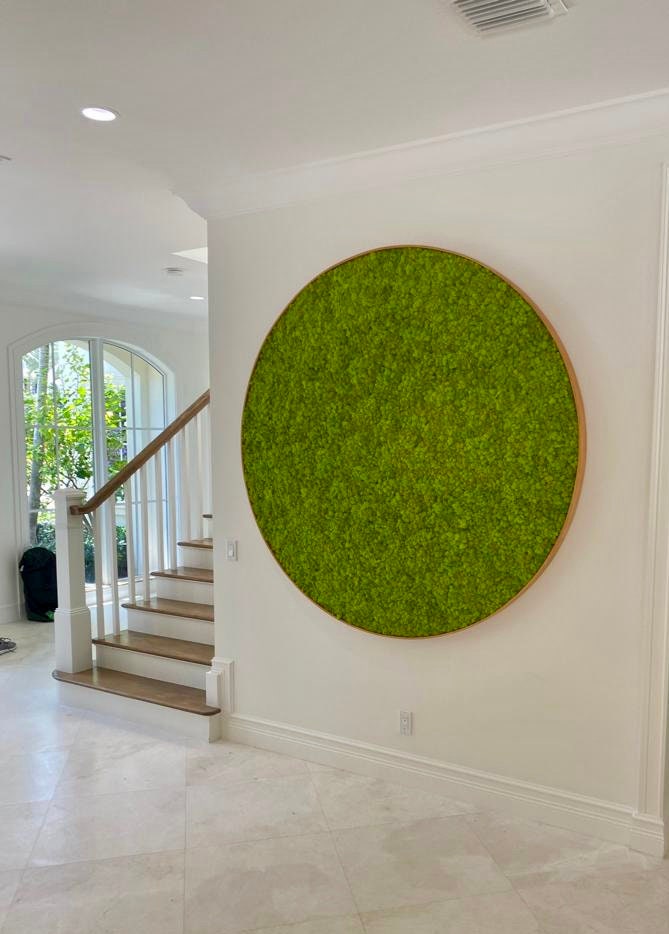 Moss Wall Art. Preserved moss. Statement Art. Planted wall. Round art
