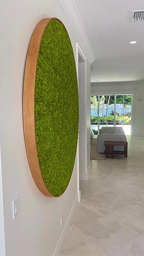 Moss Wall Art. Preserved moss. Statement Art. Planted wall. Round art