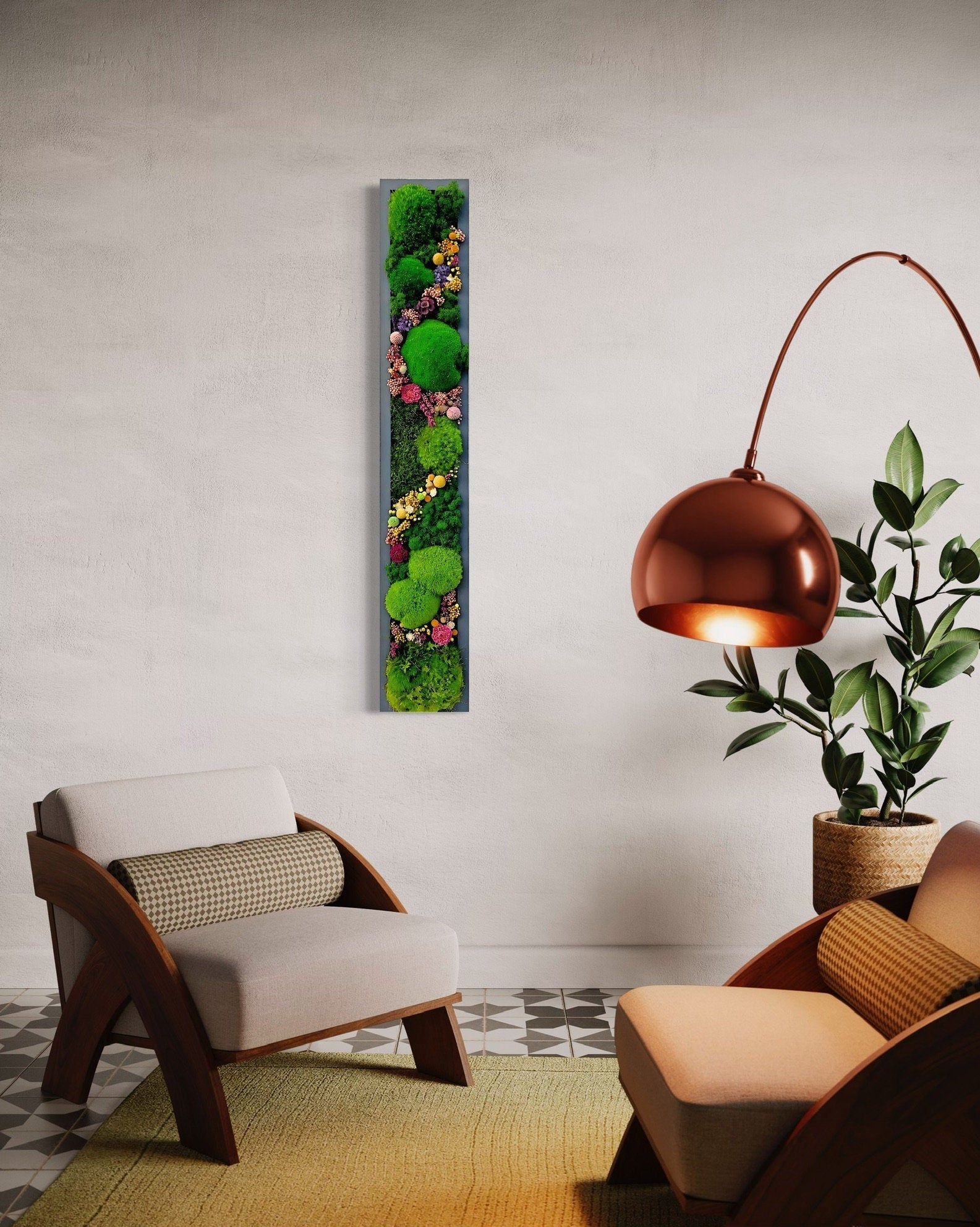 Moss Wall Art. Moss Art. Preserved Moss. Green wall. Moss with flowers