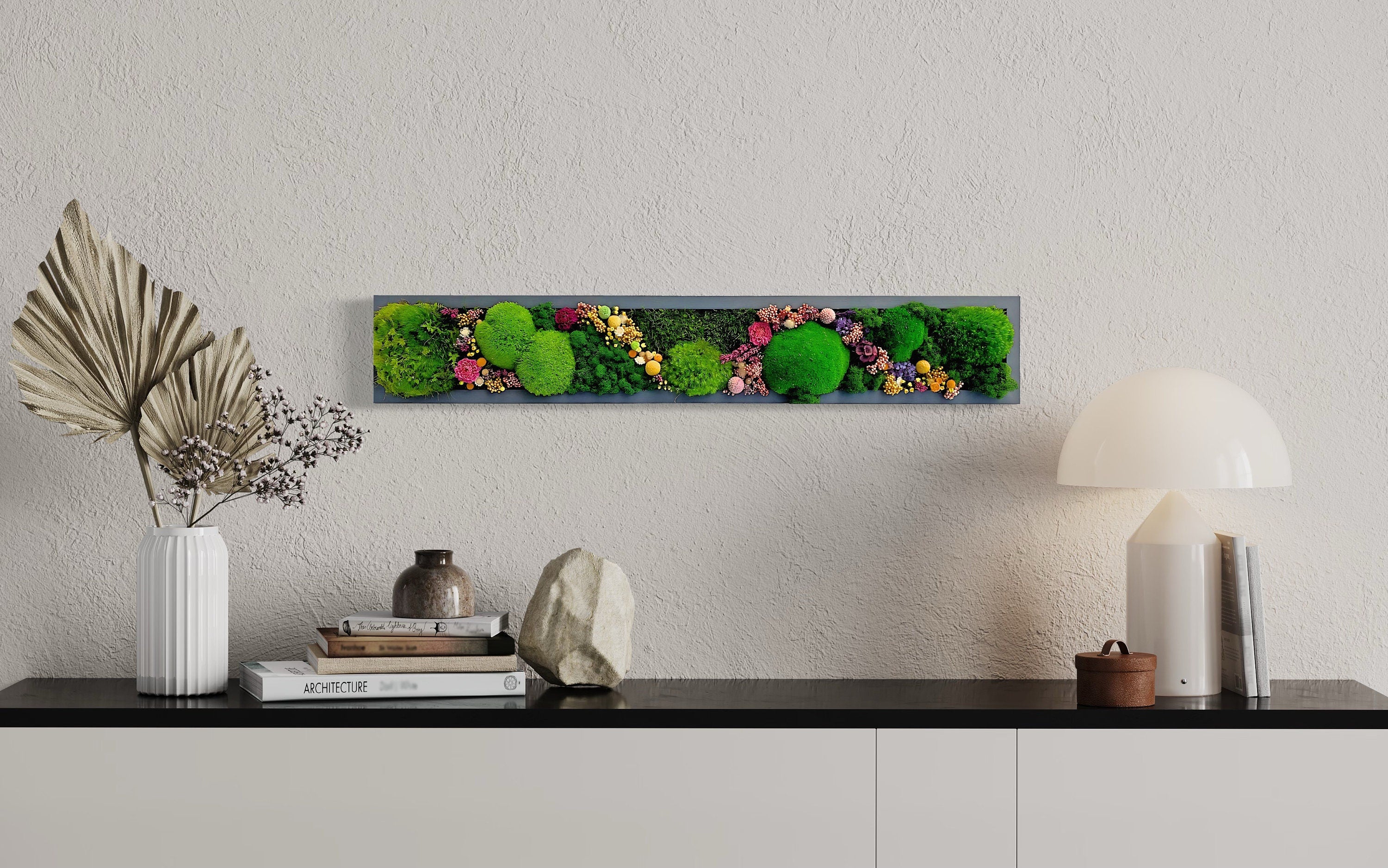Moss Wall Art. Moss Art. Preserved Moss. Green wall. Moss with flowers