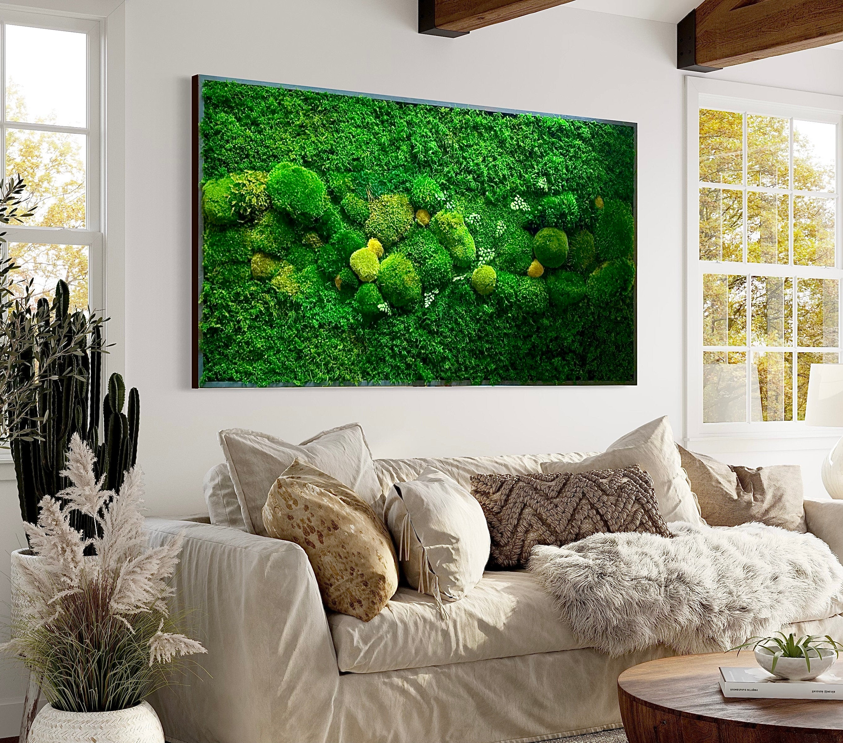 Moss wall art. Preserved Moss wall. Plant wall. Moss art. Statement Moss Art