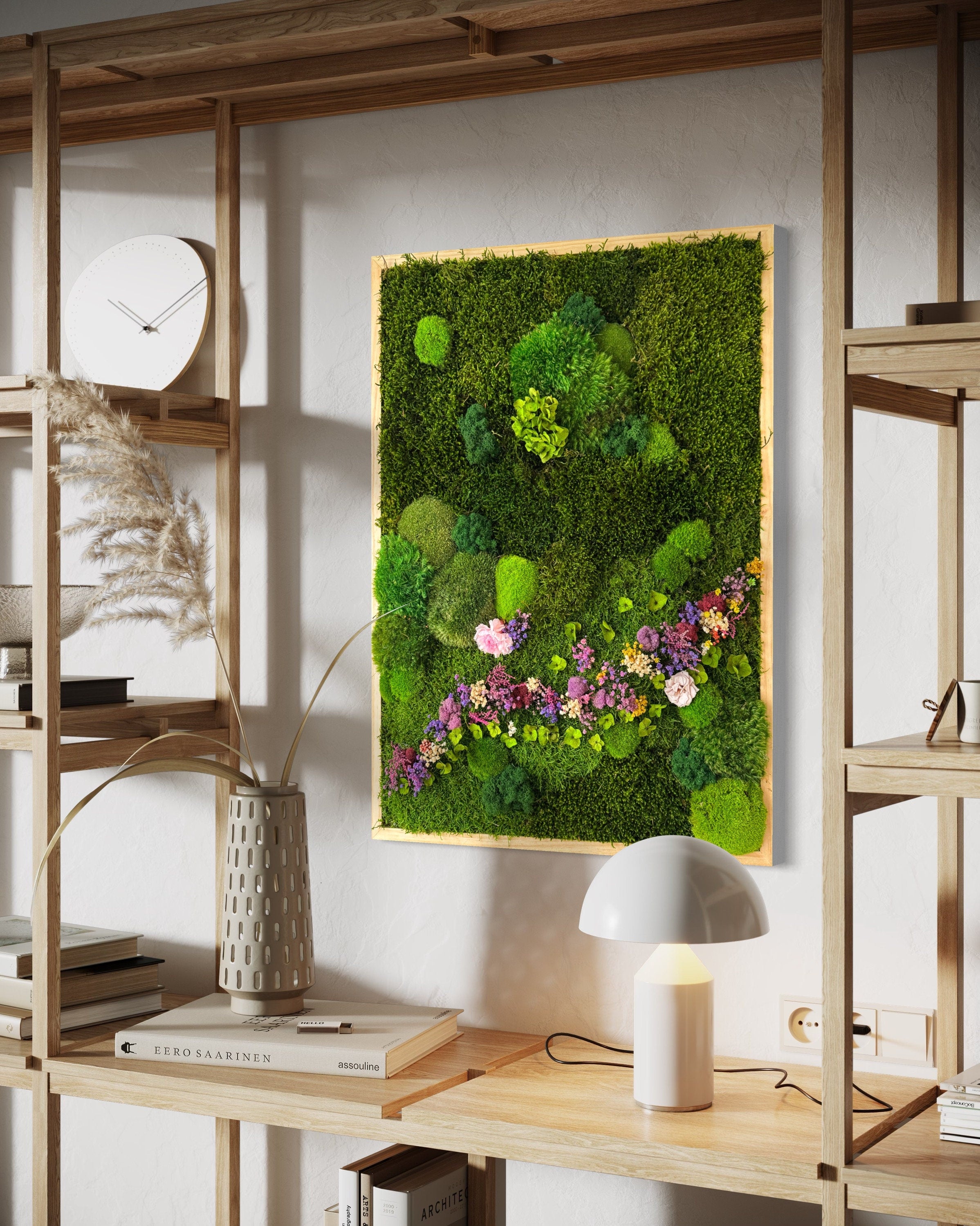 Moss wall Art. Flower art. Planted wall. Moss wall. Preserved moss