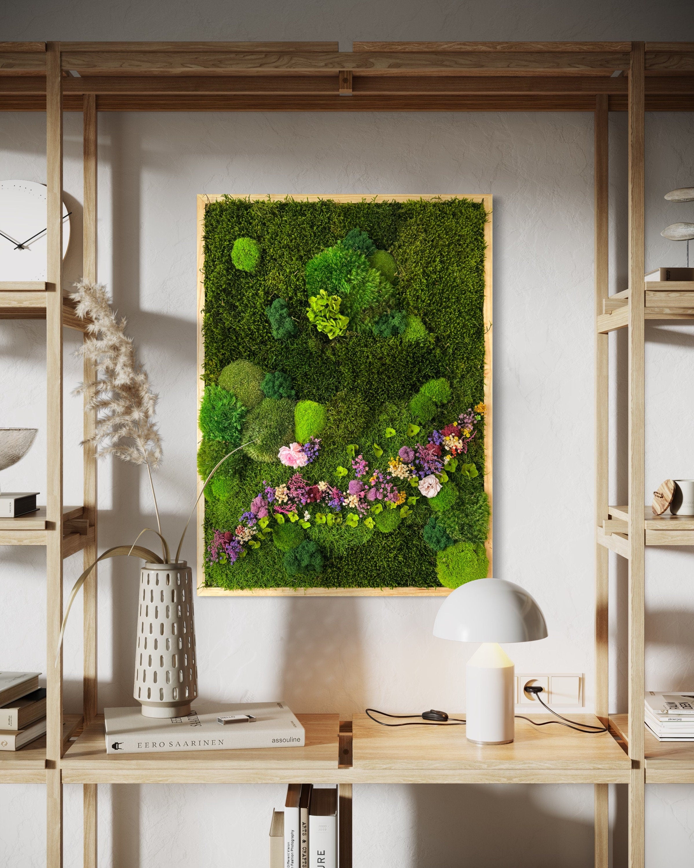Moss wall Art. Flower art. Planted wall. Moss wall. Preserved moss