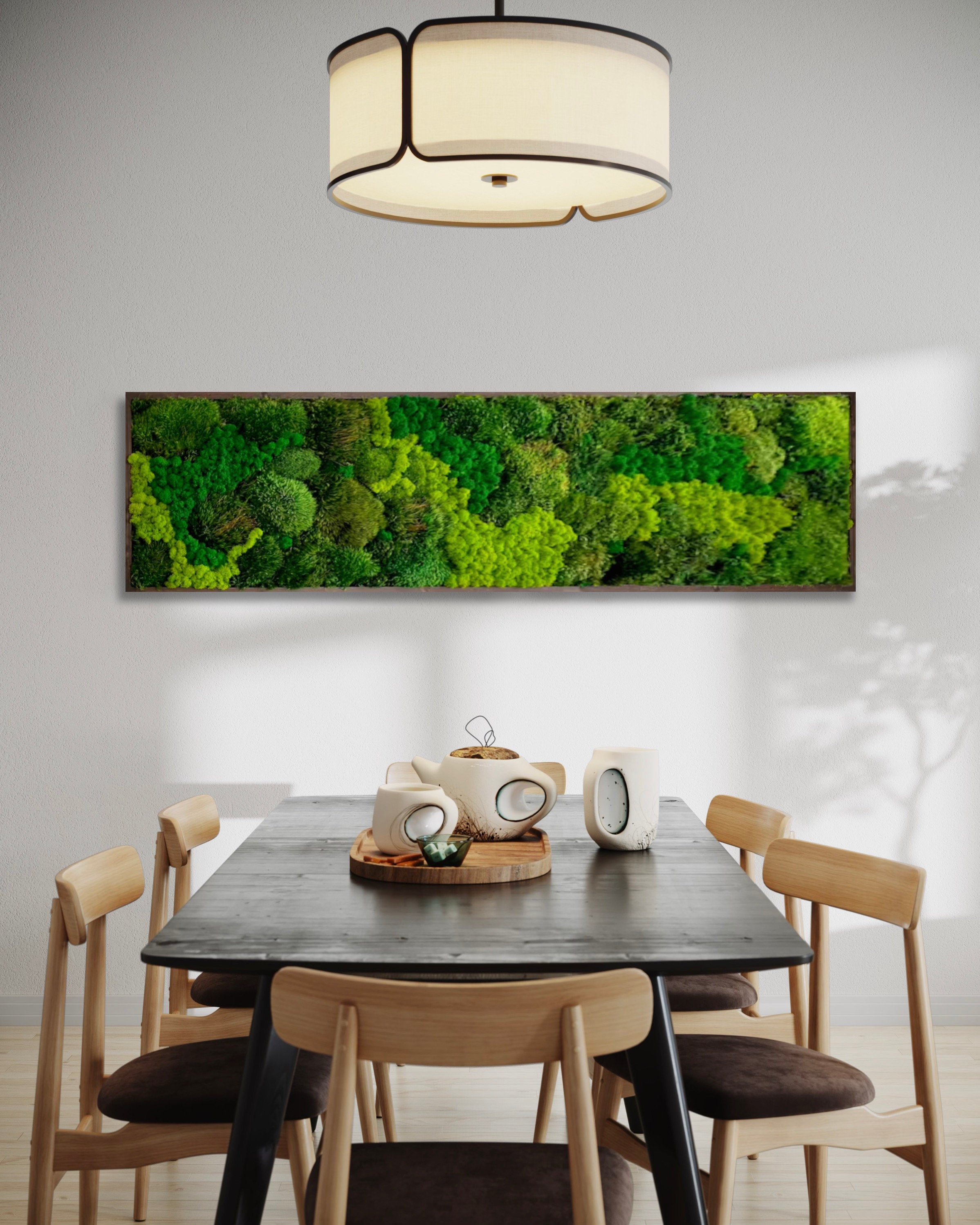 Moss art. Green wall. Preserved Moss. Plant wall
