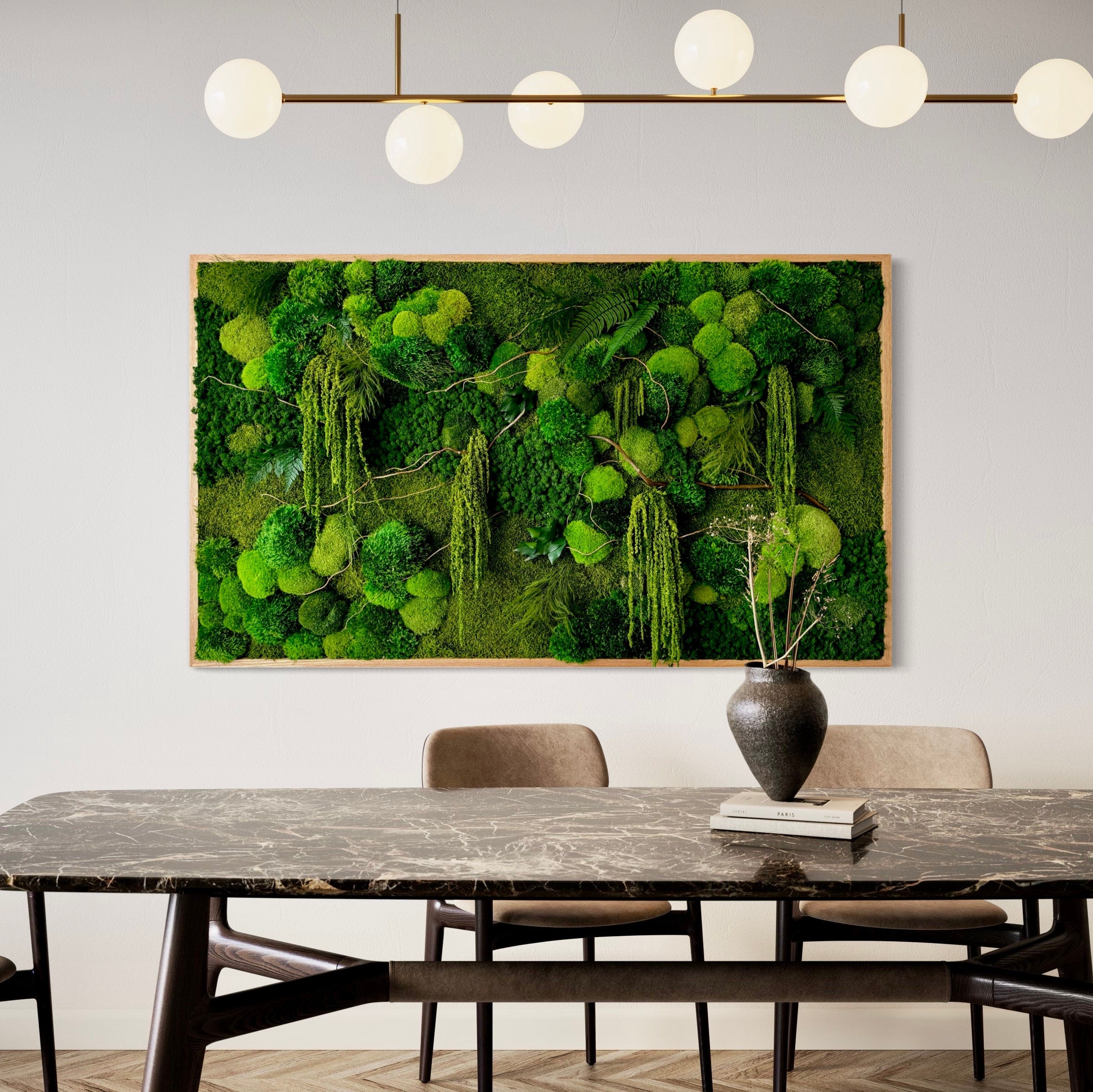 Moss wall art. Preserved Moss wall. Plant wall. Green Wall art with preserved plants