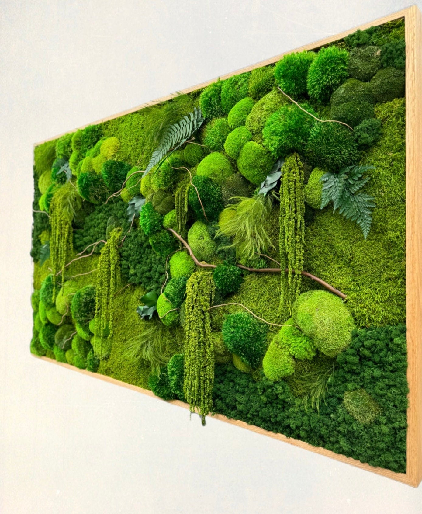 Moss wall art. Preserved Moss wall. Plant wall. Green Wall art with preserved plants