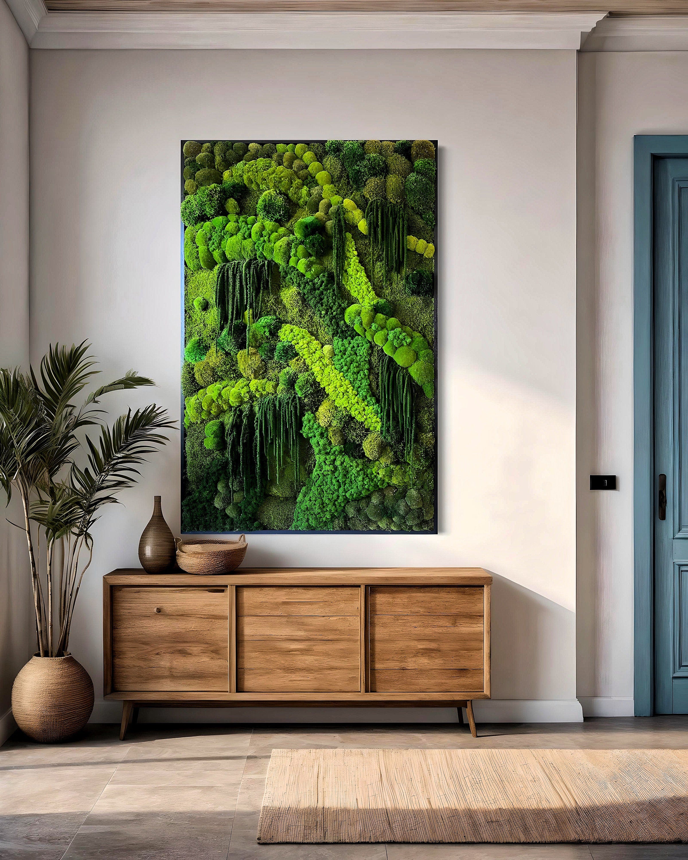 Custom Moss Wall. Living Plant Wall. Preserved Moss Art. Custom Art Work