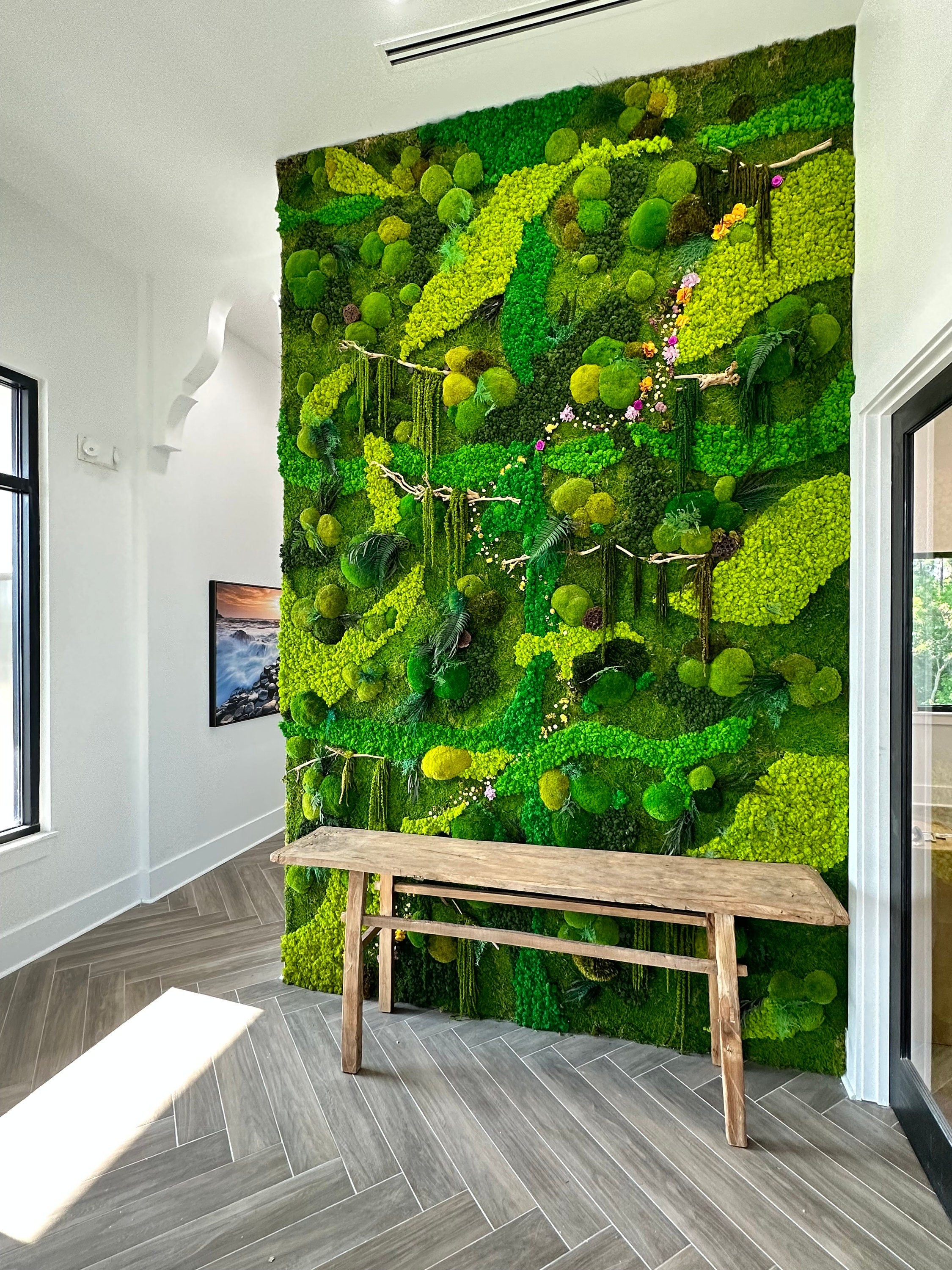 Custom Moss Wall. Living Plant Wall. Preserved Moss Art. Custom Art Work