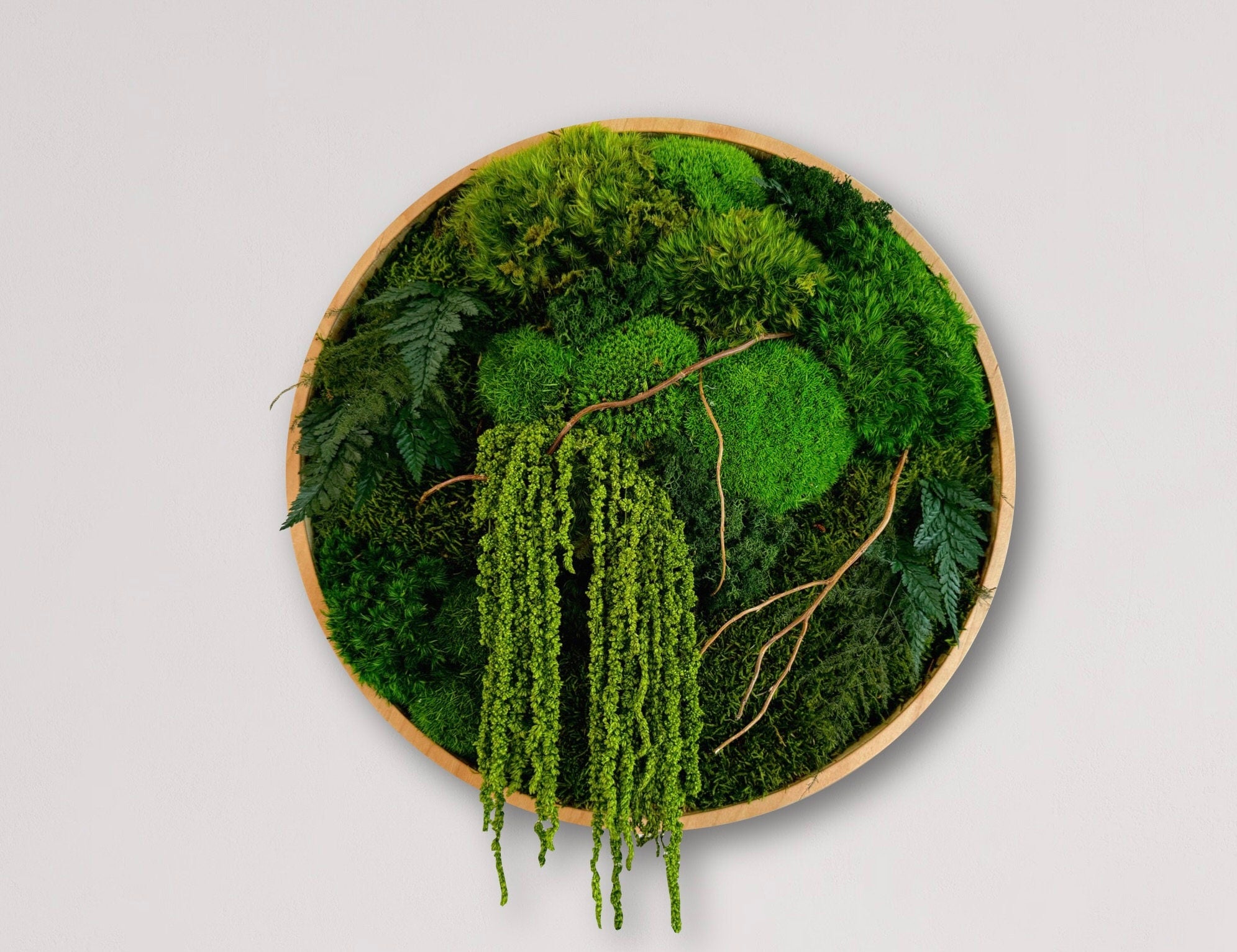 Moss wall art - Preserved Moss - Round art - circular art - Moss circles sets