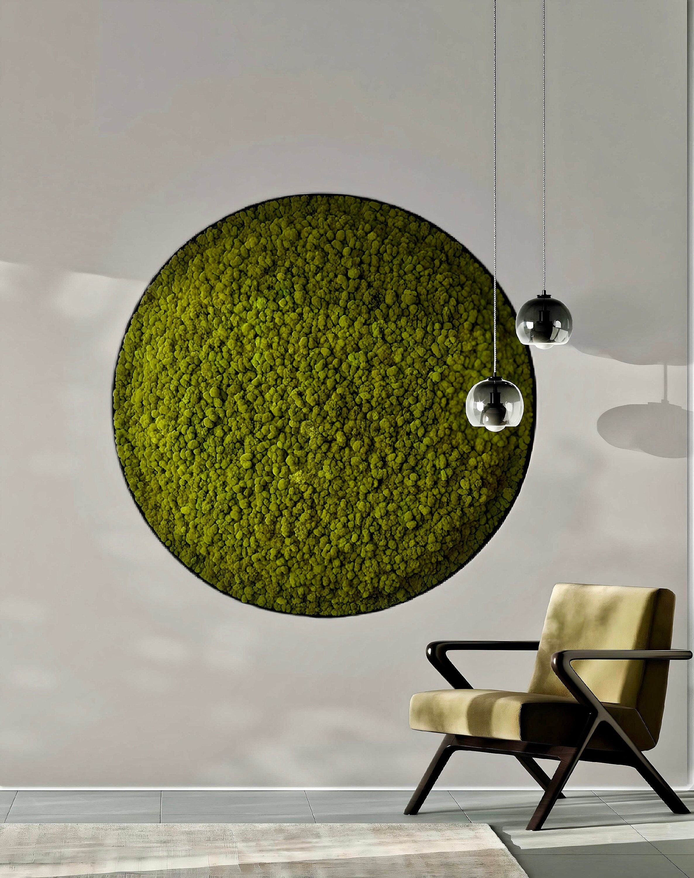 Moss Wall Art. Preserved moss. Statement Art. Planted wall. Round art