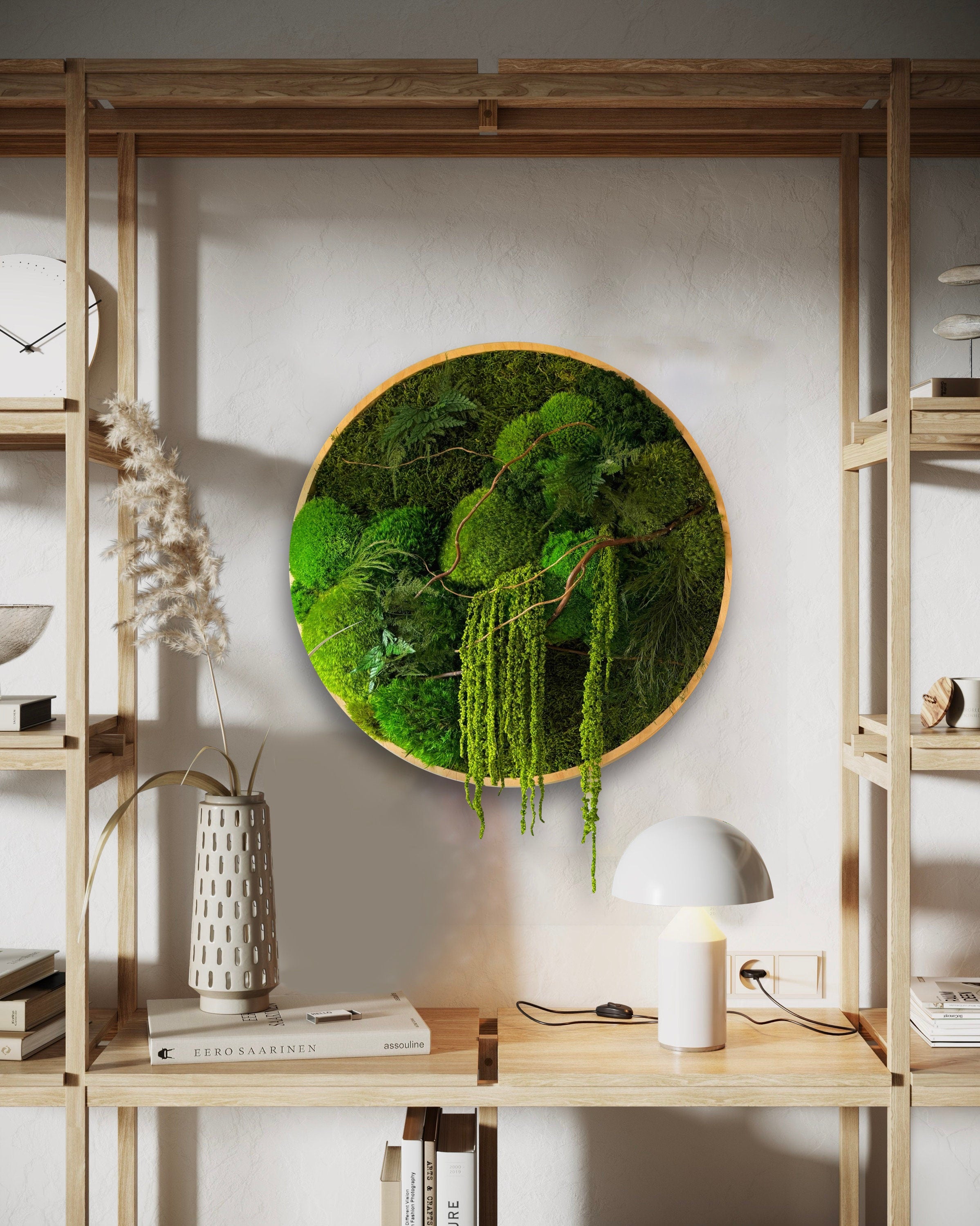 Moss wall art - Preserved Moss - Round art - circular art - Moss circles sets