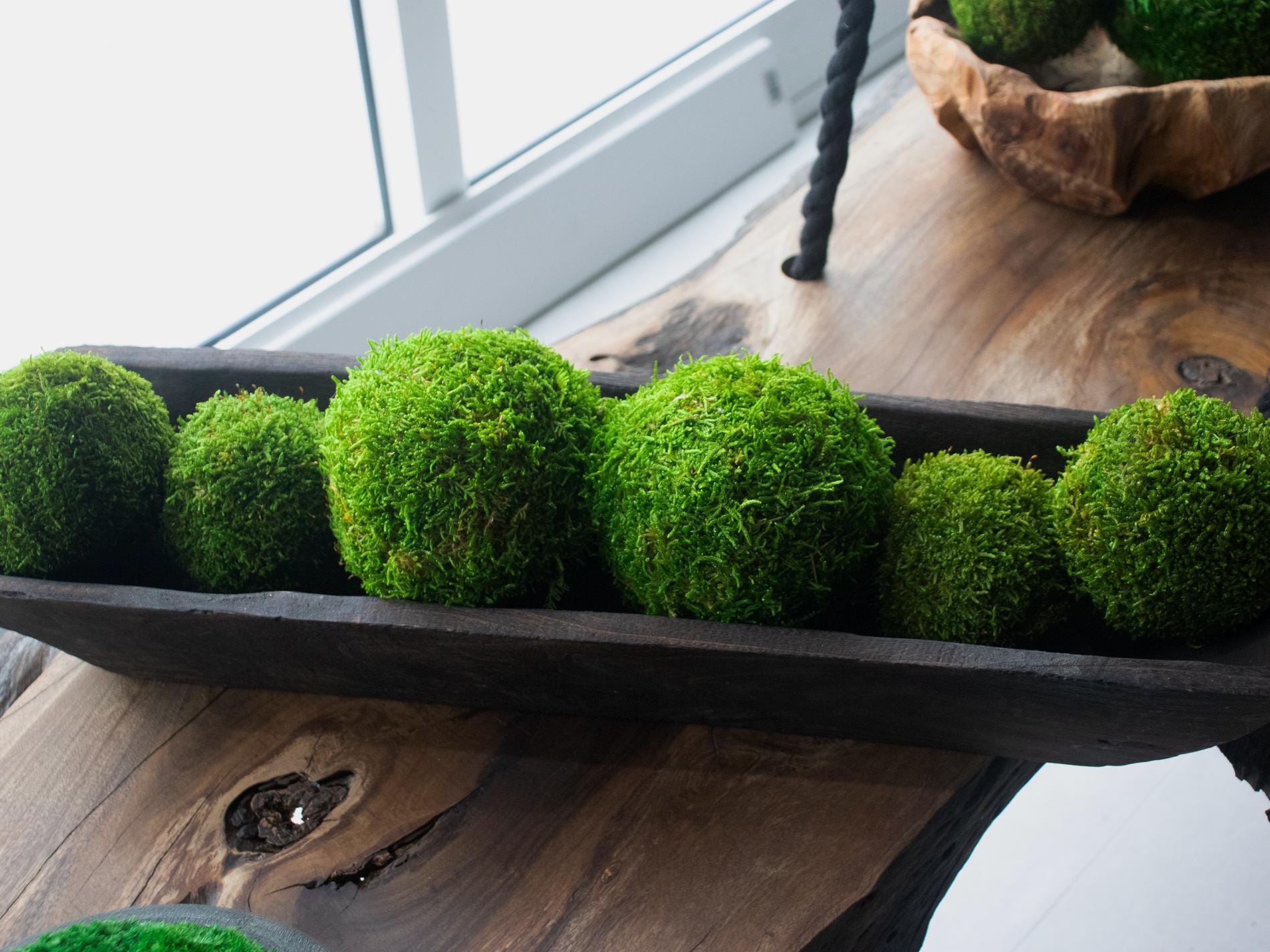 Moss Balls, Vase / bowl fillers, Decorative Sphere, Preserved moss balls, Moss centerpiece, Decorative Orbs. Sets of 2, 3, 4 and 6 balls.