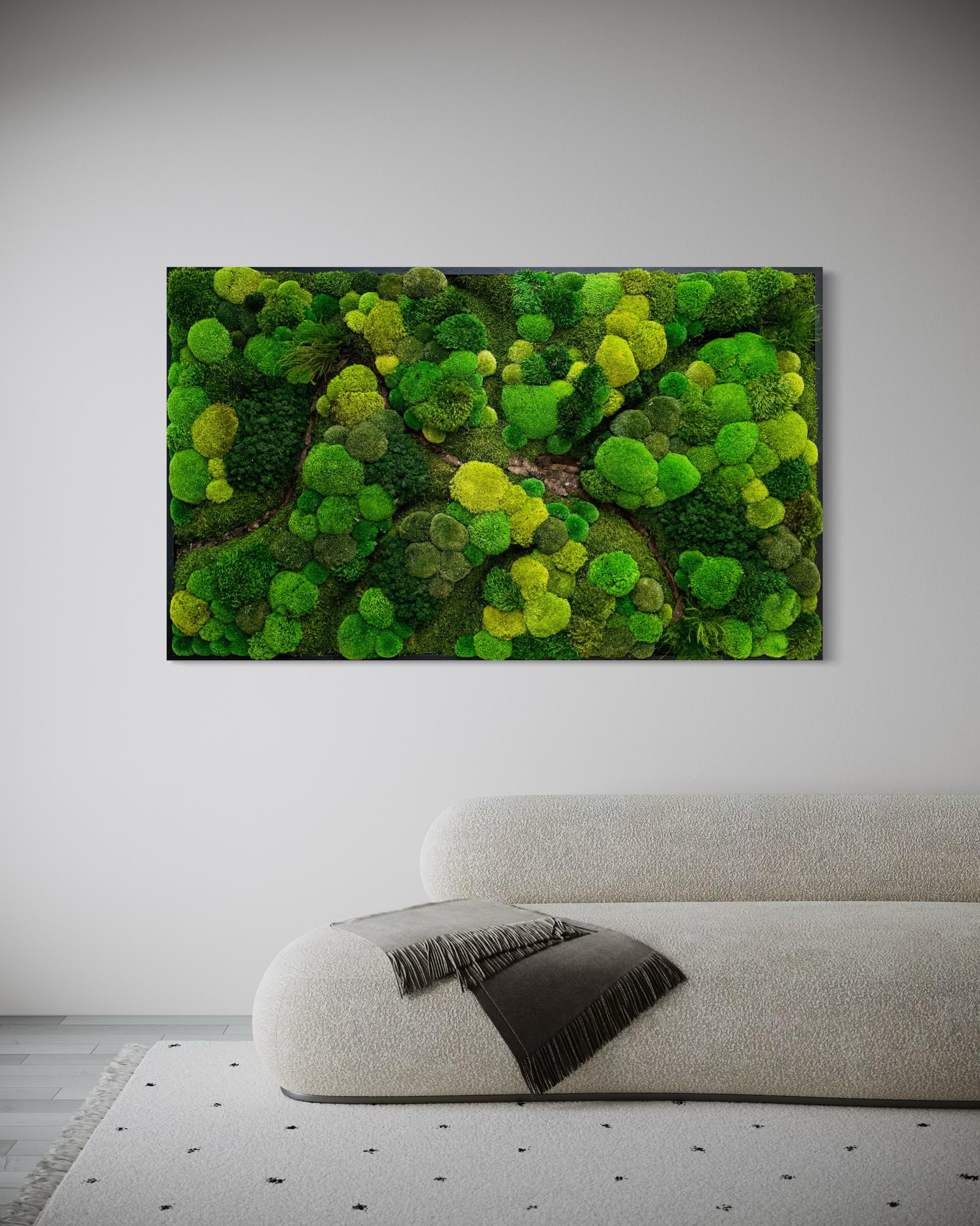 Moss wall art. Preserved Moss wall. Plant wall. Green Wall art with preserved plants