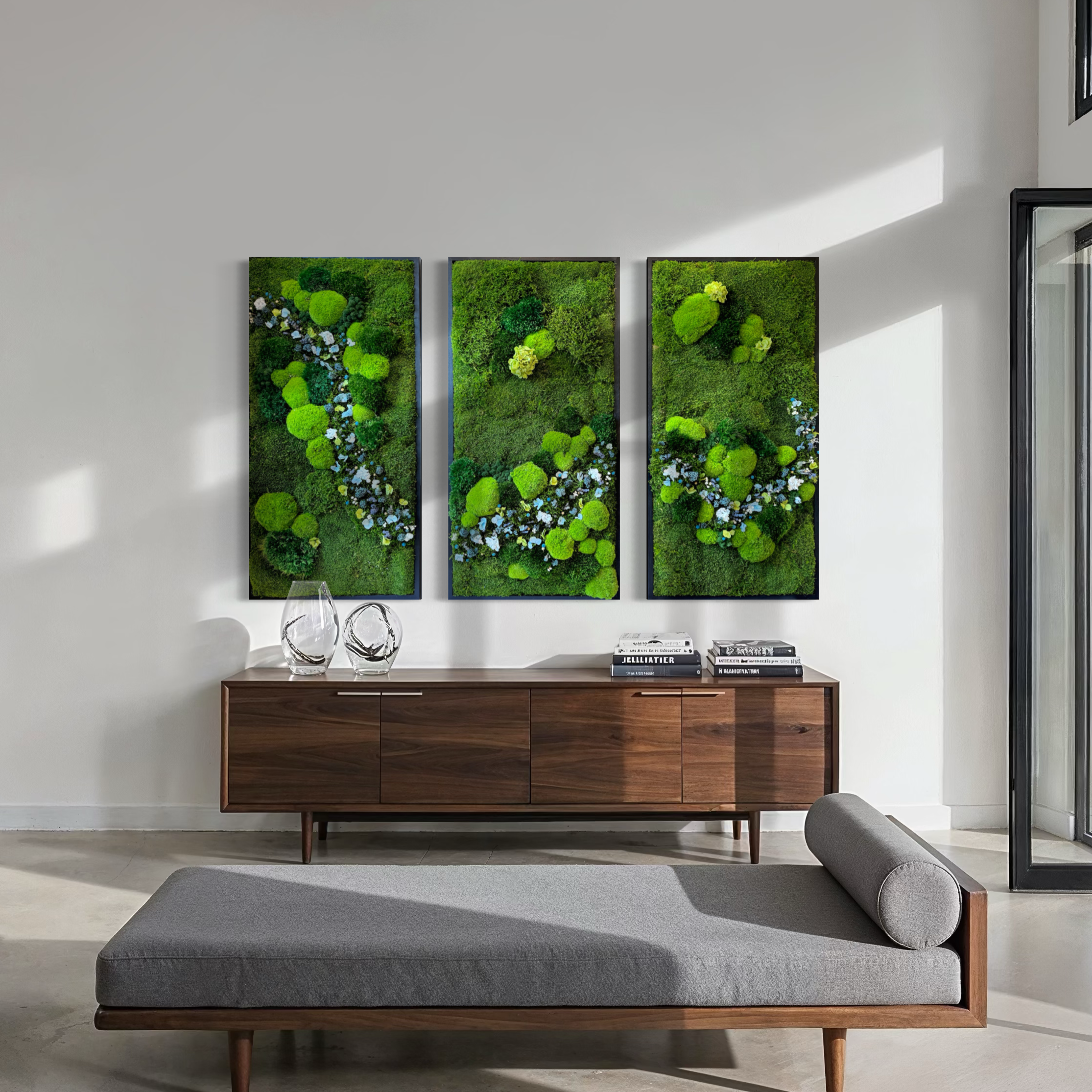 ALBA BLU | Preserved Moss Wall Art