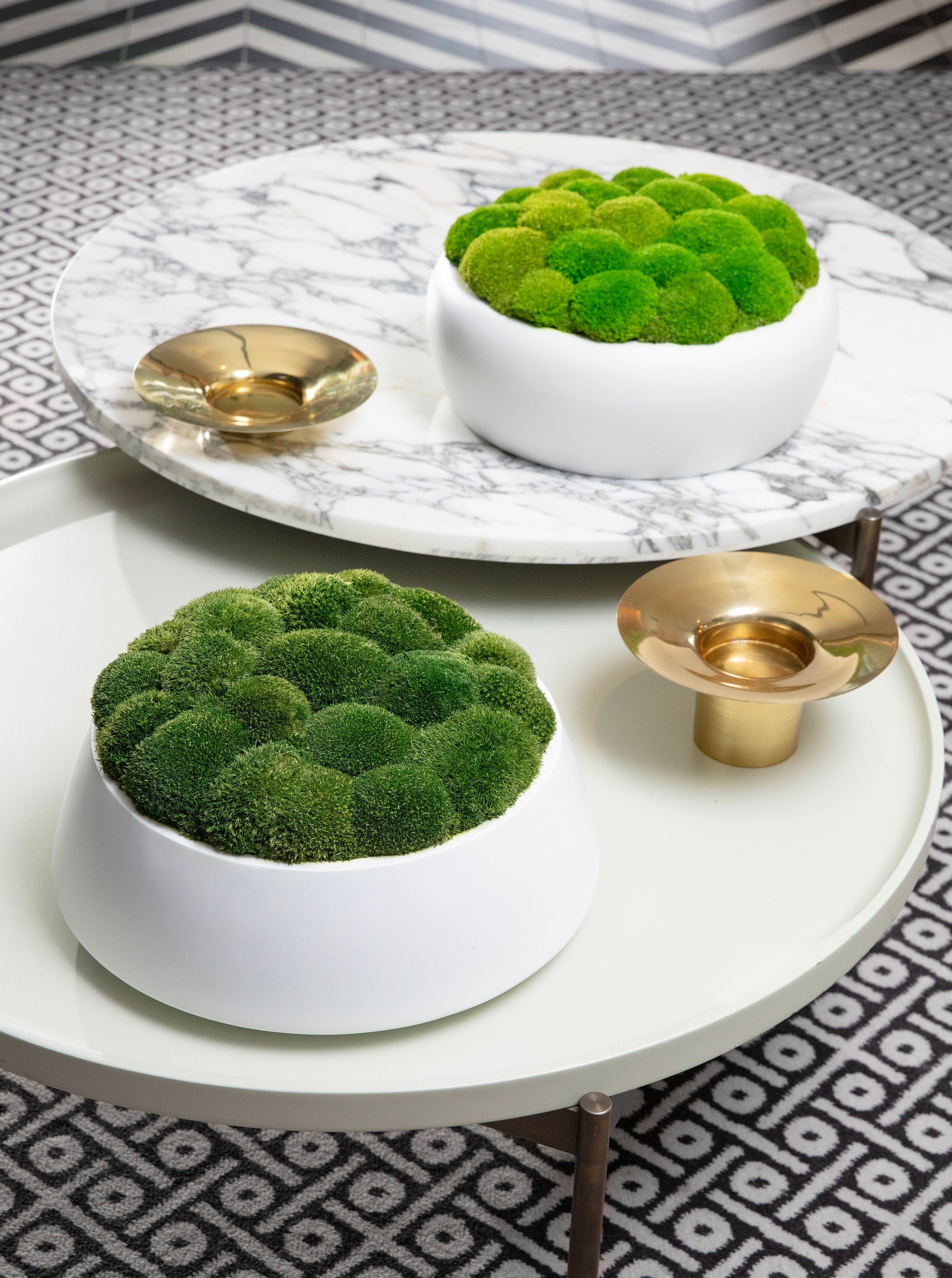 Large Moss Centerpiece - Moss bowl arrangement - Pillow Moss in Modern Bowl - Home decor